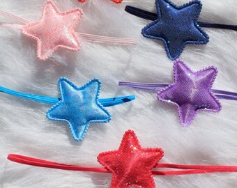 Tiny Star Headband Set for Baby Girl - 6 Little Star Bows Perfect for Preemies, Newborns