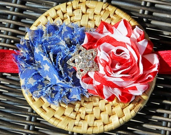 The Olde Glory Headband - 4th of July Baby Girl Headband - Independence Day Celebration Hair Bow