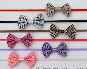 Tiny Newborn Hair Bows Set of 6 - Tiny Baby Girl Headbands - Perfect for Twin Baby Girls - NICU, Preemie Headbands