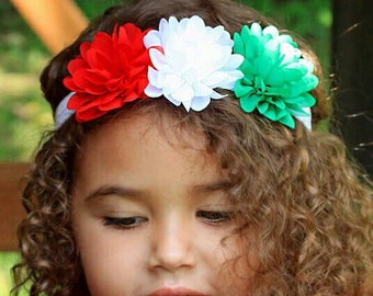 Baby Girl's Big Christmas Colors - Red, White, & Green Christmas Celebration Headband