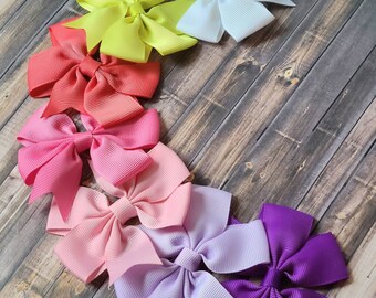 Easter Egg Baby Bows - Little Girls Bright Pastels Ribbon Bow Headbands - Easter Basket Baby Gifts