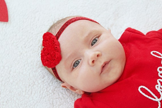 Newborn Valentine's Day Little Red Heart Headband Baby's First