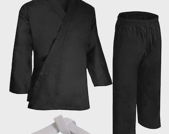 Unisex Karate Gi Lightweight Training Uniform for Kids and Adults – Breathable Martial Arts Suit with Free Belt