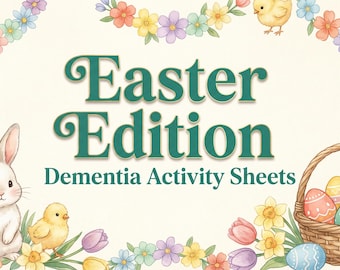 Hojas de actividades de Pascua para personas con demencia / Actividades para el cuidado de la memoria en letra grande (Descarga en PDF)