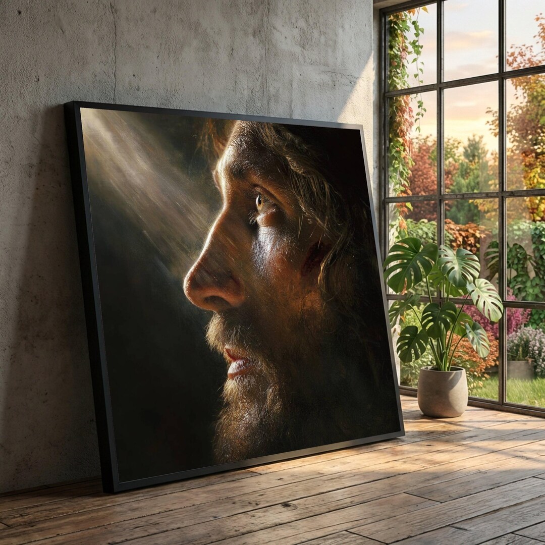 Inspirational Portrait Canvas Wall Art, Dramatic Light and Shadow
