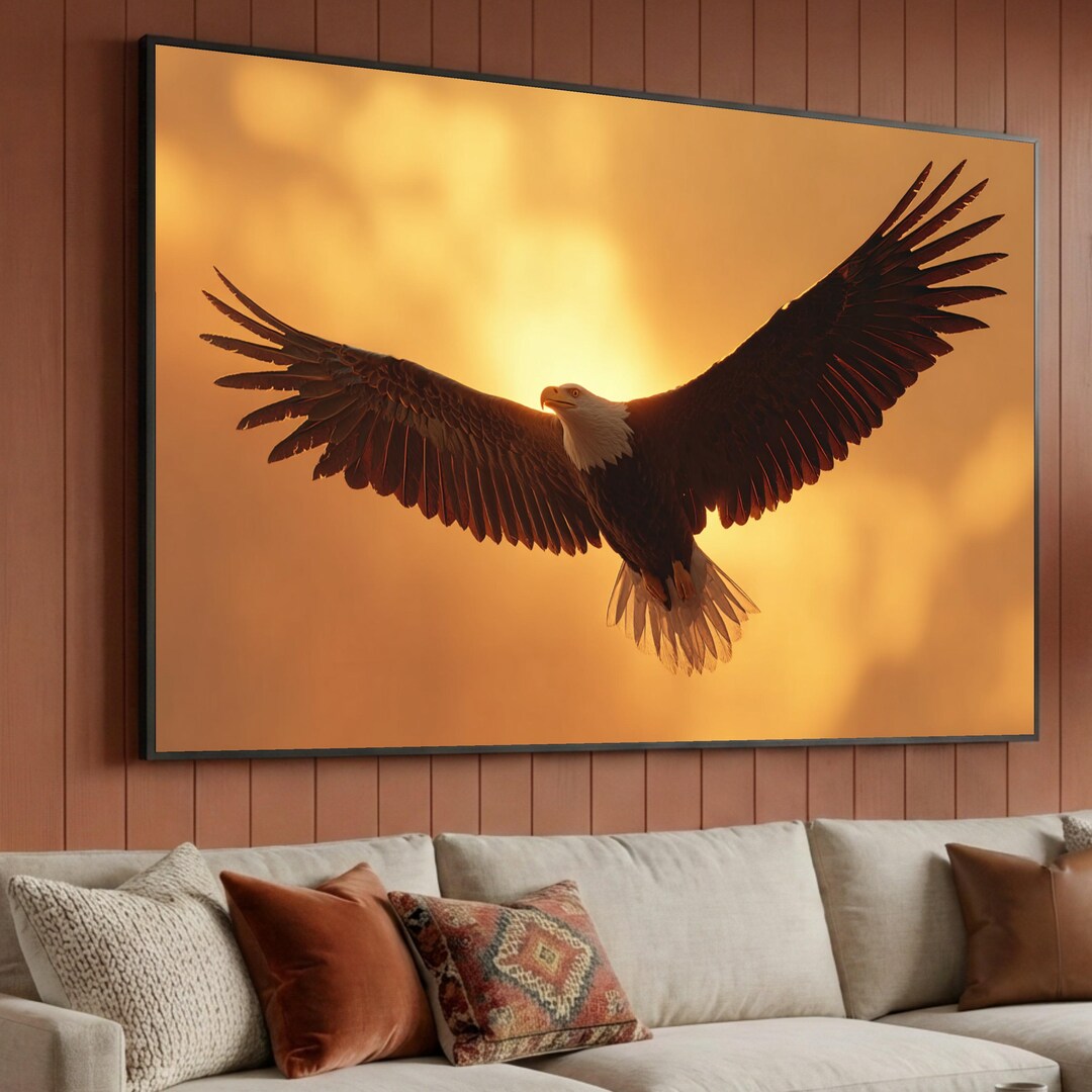 Majestic Bald Eagle in Flight Canvas, Soaring Bird Wall Art, Wildlife ...