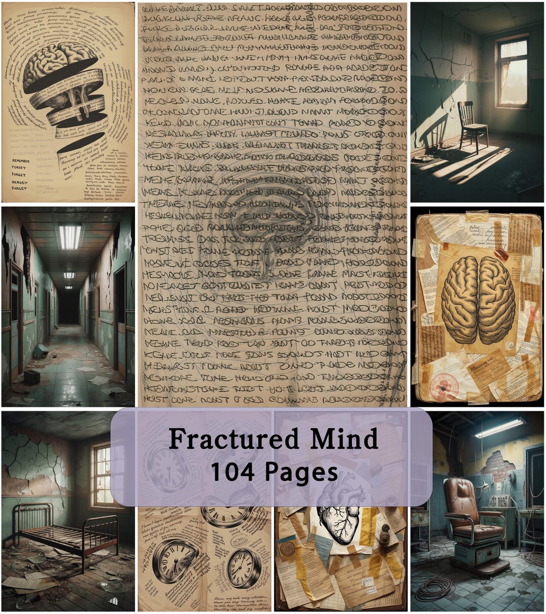 Dark Academia Asylum Junk Journal Pages – Gothic Medical Printable ...