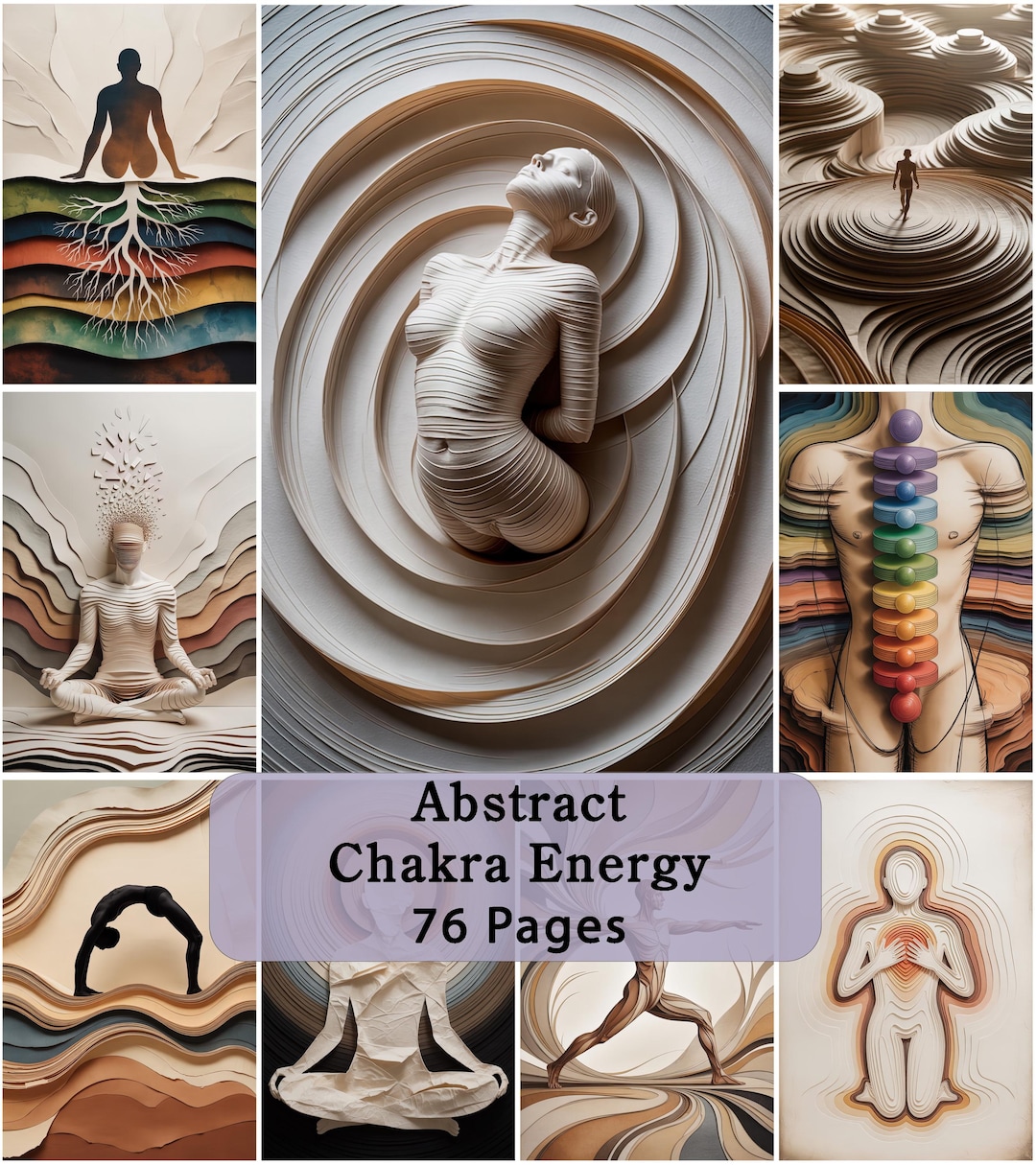 Abstract Chakra Energy Junk Journal Pages, Spiritual Meditation ...