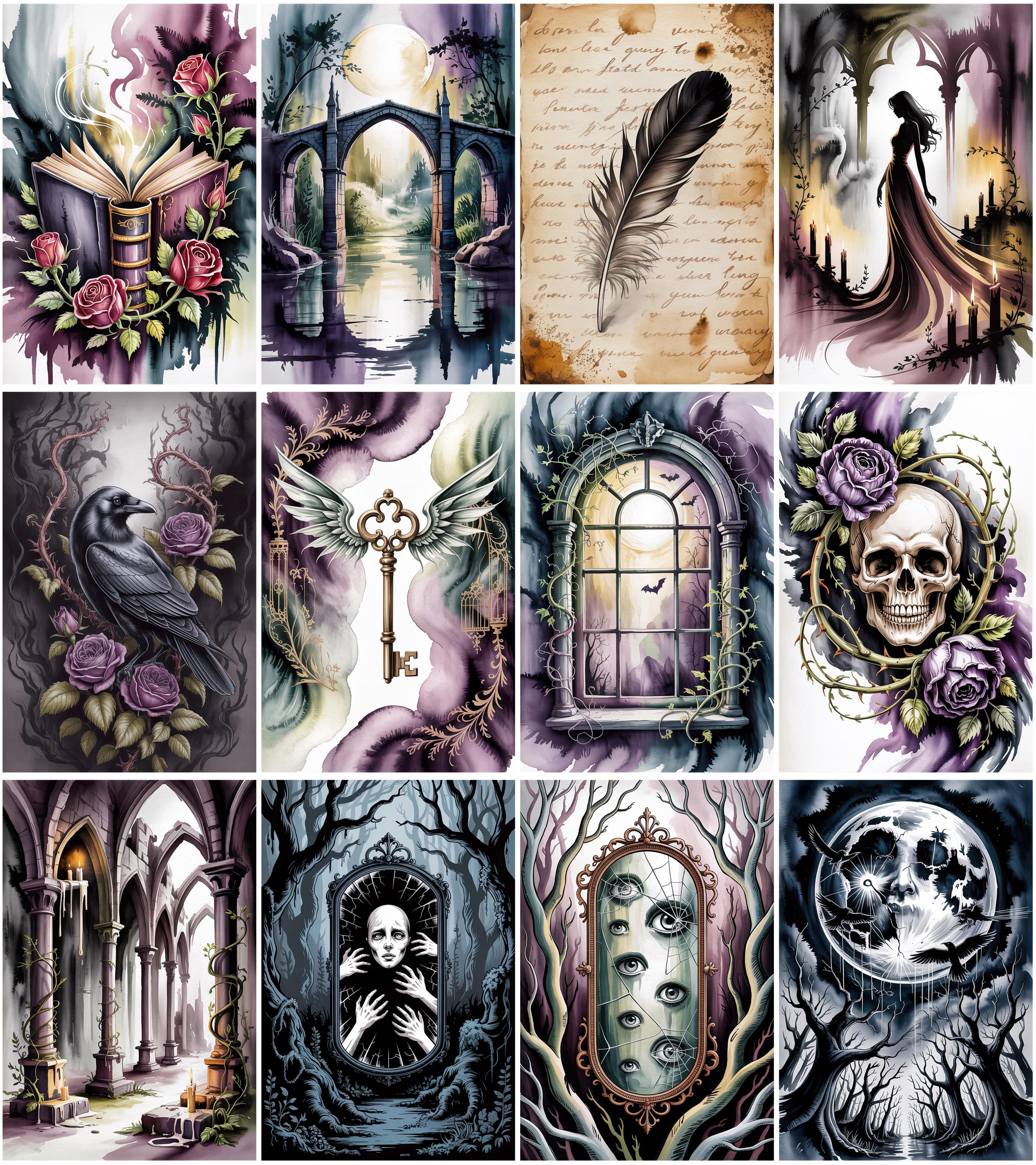 Gothic Junk Journal Pages – Dark Vintage Printable Ephemera Kit ...