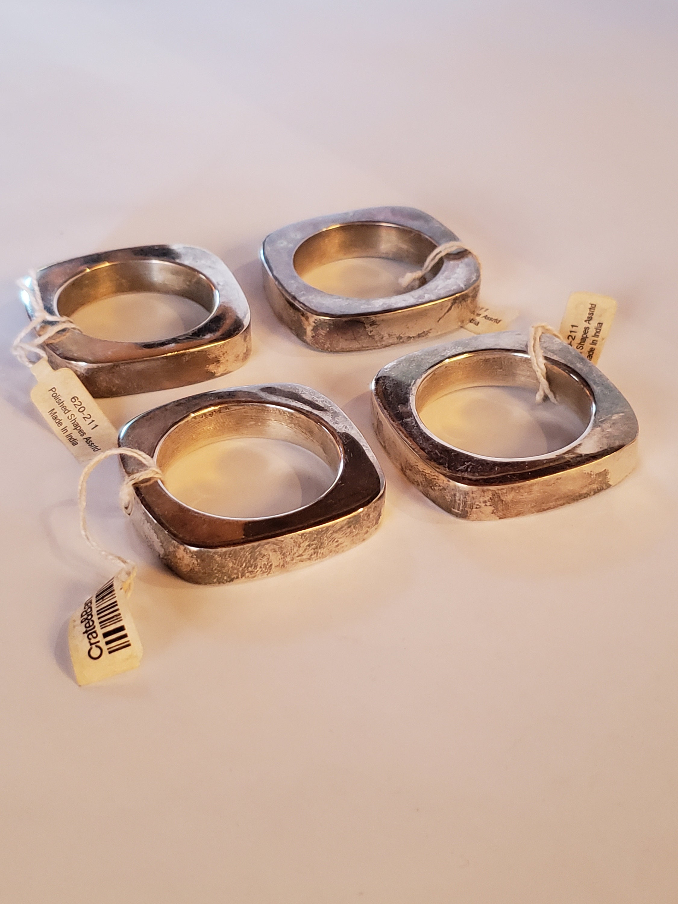 Silverplated Crate and Barrel Napkin Rings set of 4 Etsy