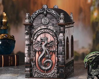 Book nook kit bookshelf insert diy Dragons Treasure Labyrinth Fantasy Miniature