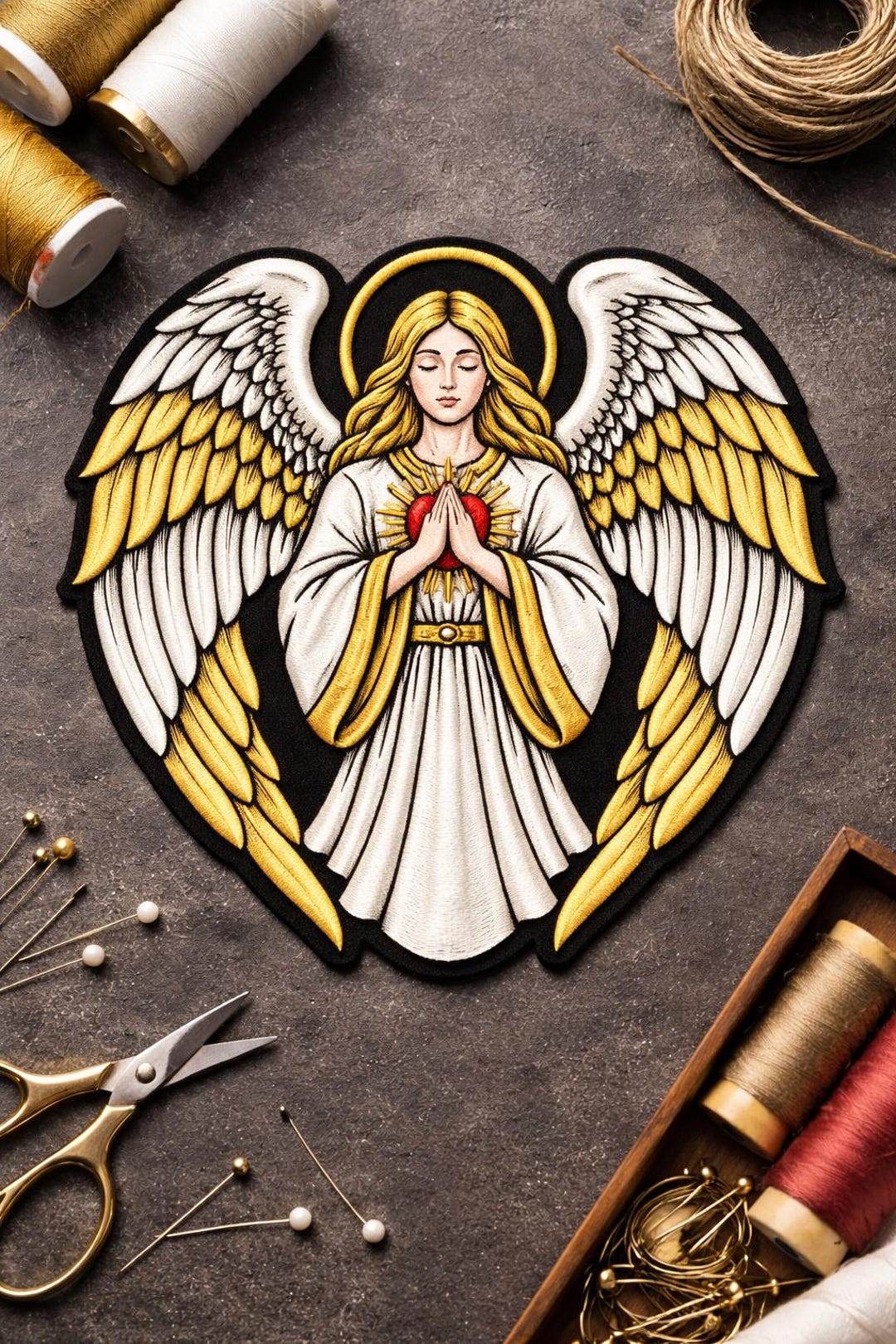 Praying Angel Embroidery Design, Guardian Angel Embroidery File ...