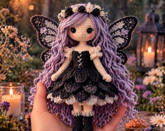 Amigurumi Fairy Doll Pattern PDF | Crochet Winged Doll Tutorial, Beginner Friendly DIY Plush Doll Pattern