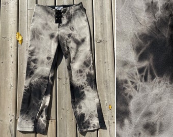 vintage Y2K tie dye lace front pants corset front pants stretch lace up pants