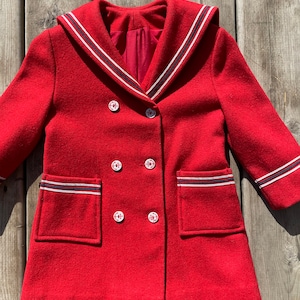 kids vintage wool peacoat sailor nautical preppy spring or winter boys or girls image 3