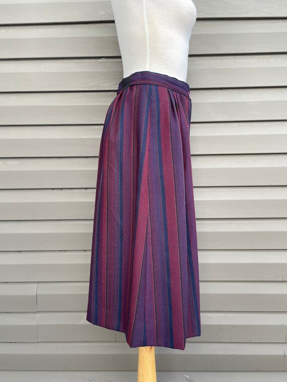 vintage striped wool skirt button front skirt wit… - image 6