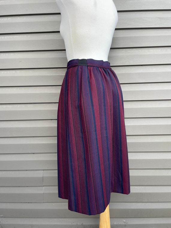 vintage striped wool skirt button front skirt wit… - image 9