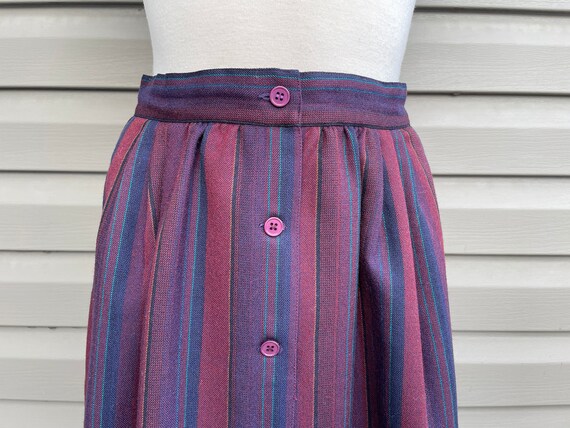 vintage striped wool skirt button front skirt wit… - image 3