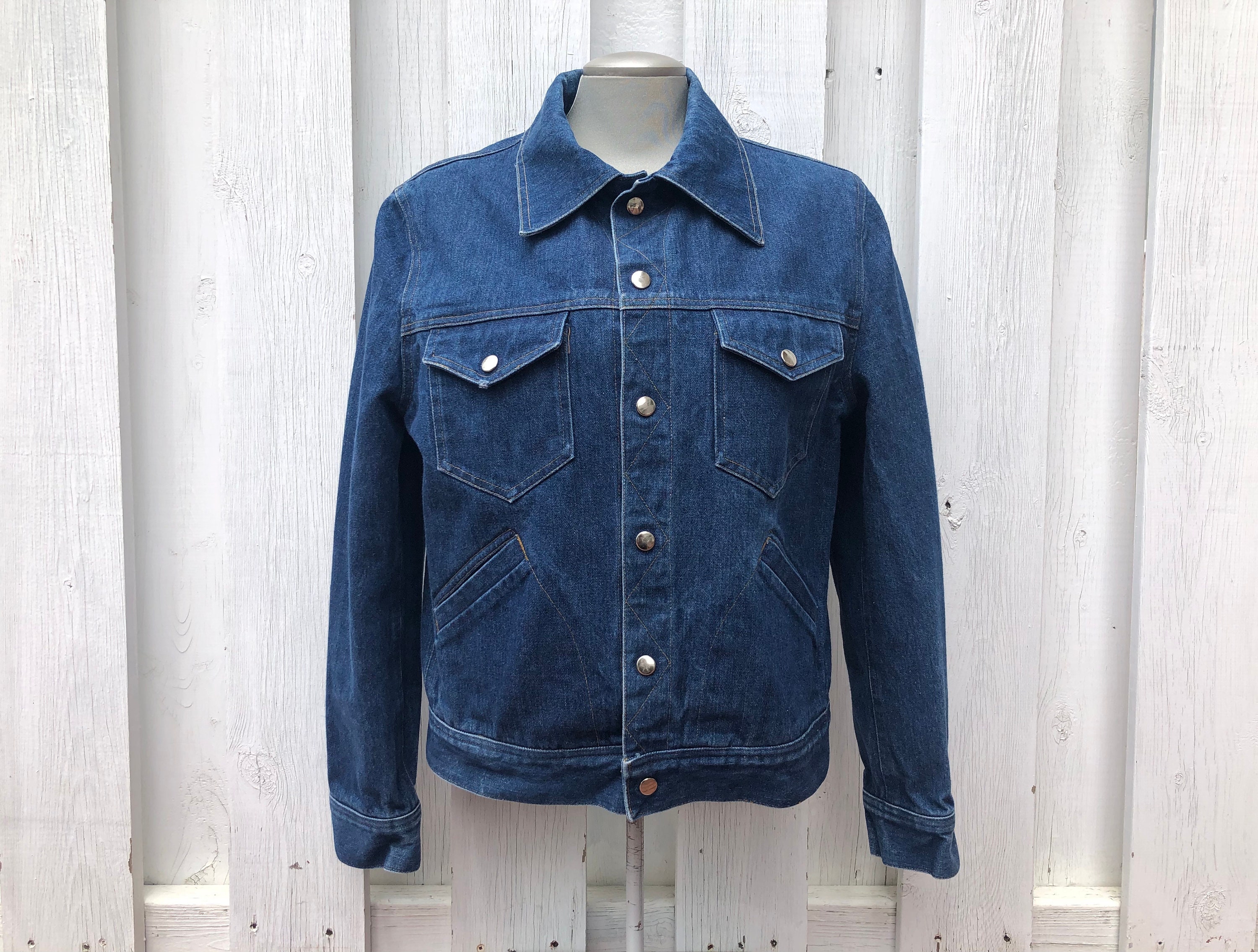 Vintage Denim Jacket Jean Jacket Snap 