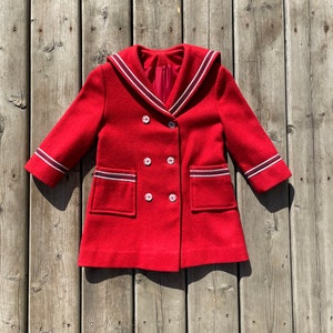 kids vintage wool peacoat sailor nautical preppy spring or winter boys or girls image 1