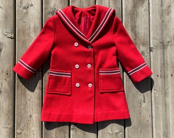 kids vintage wool peacoat sailor nautical preppy spring or winter boys or girls