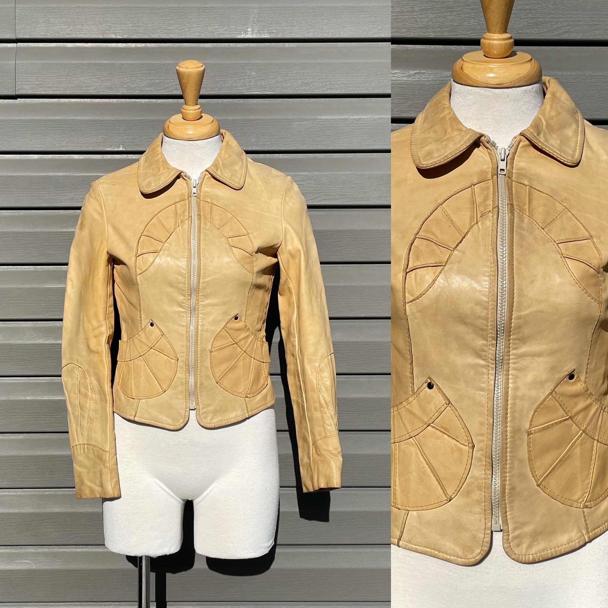 Vintage 70s Short Tan Leather Ranch 