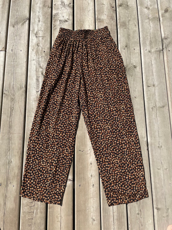 vintage leopard print matching set top and pants … - image 9