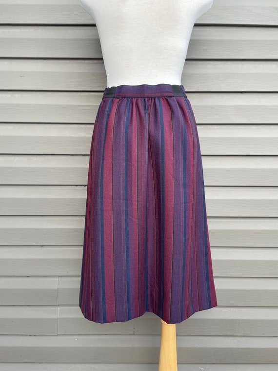 vintage striped wool skirt button front skirt wit… - image 7