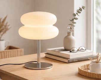 Modern Mushroom Table Lamp | Minimalist LED Night Light | Bedside Lamp | Soft Warm Light | Aesthetic Room Decor