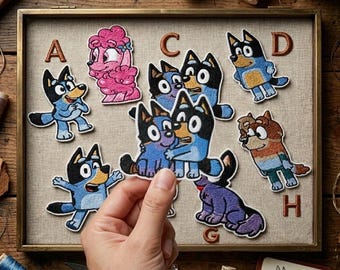Bluey Embroidered Patch | Blue Heeler Dog Applique for Jackets, Backpacks (Iron-On)