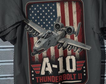 A-10 Thunderbolt II Warthog Dubbelsidigt Tryck T-shirt, Flygälskare Gåva