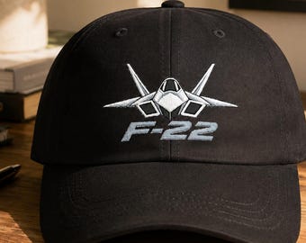 F-22 Raptor broderad mössa, klassisk flygserie pappakeps, stridsflygplansmössa