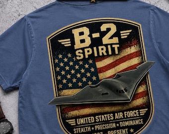 B-2 Spirit-tröja, Stealth Bomber-tröja, T-shirt med amerikanskt flygvapen, tryck med USAF-bombplan