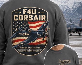F4U Corsair Comfort Colors tröja, vintage militär flyg- och flygtröja