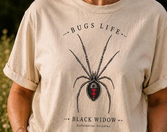 Black Widow spindeltröja, gotisk spindeltröja, Bugs Life-tröja, minimalistisk arachnid-tröja, spindeltryckspresent