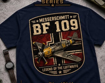 Messerschmitt Bf 109-skjorta, andra världskrigets stridsflygplan-skjorta, Luftwaffe-flygplanskjorta