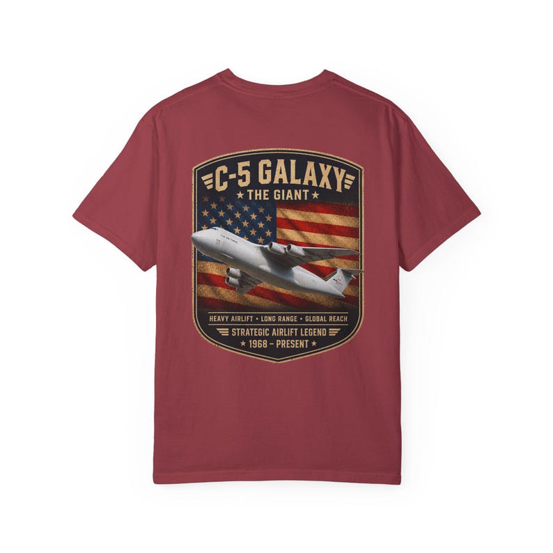Maglietta C-5 Galaxy, maglietta da trasporto pesante USAF, stampa di trasporto aereo strategico, regalo per appassionati di aviazione immagine 18