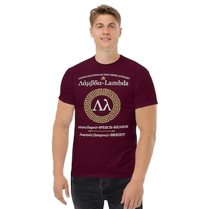 Lambda Greek Letter Coded Meanings Unisex classic Tee | Speech, Reason, Bright | Hellenic Heritage Shirt