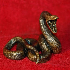 python or anaconda - solid cast bronze figurine - snake