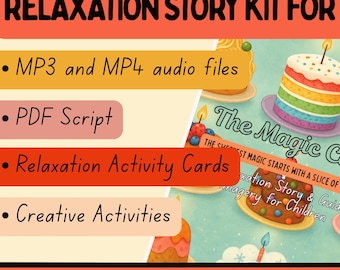 Magic Cake Relaxation Story Kit for Kids: Guided Meditation (PDF, MP3, Video)