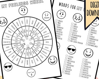 Feelings Wheel & Emotions List: Printable Wellbeing Activity (PDF Download)