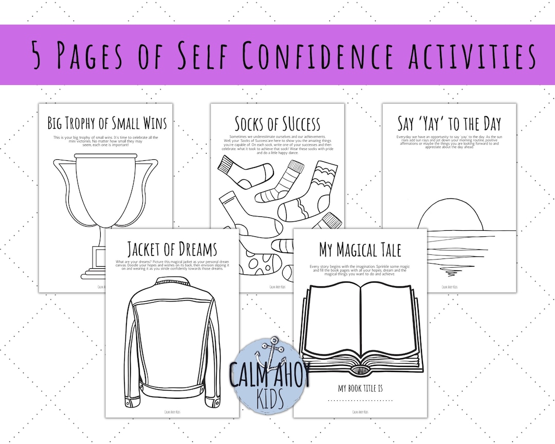 Self Confidence Building Worksheets Bundle for Kids Developing a