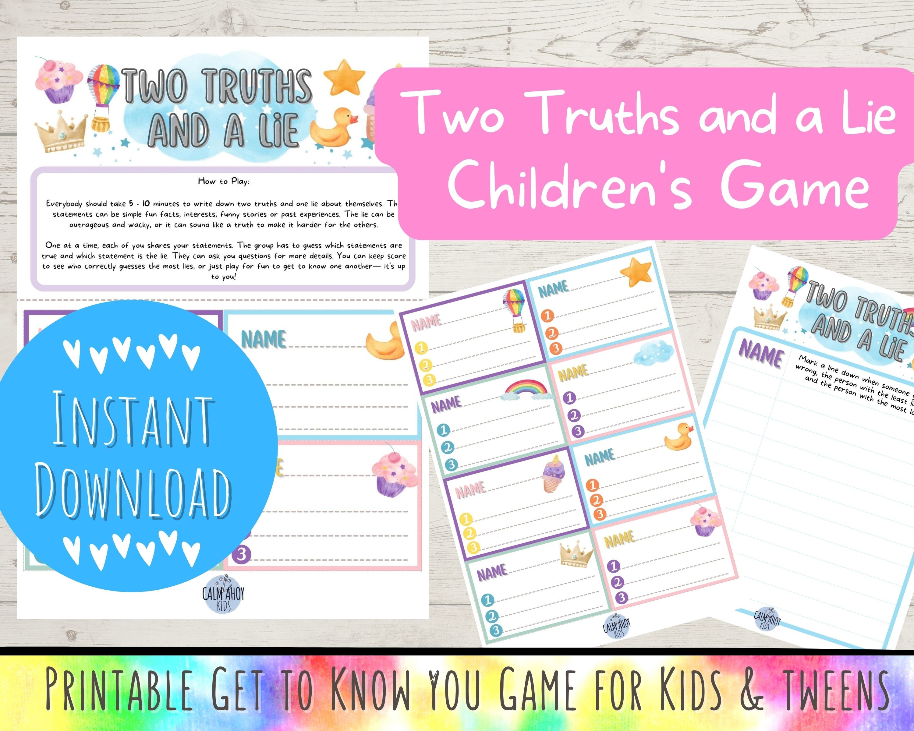 Kids Printable Ice Breaker Game for Parties and Groups Tween Party Game
