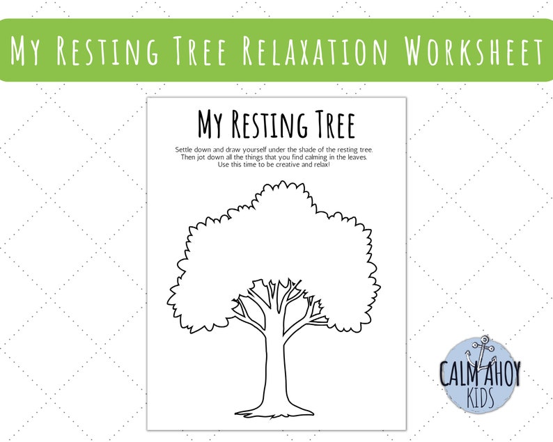 Resting Tree Relaxation Worksheet: Calming Activity for Kids (printable ...