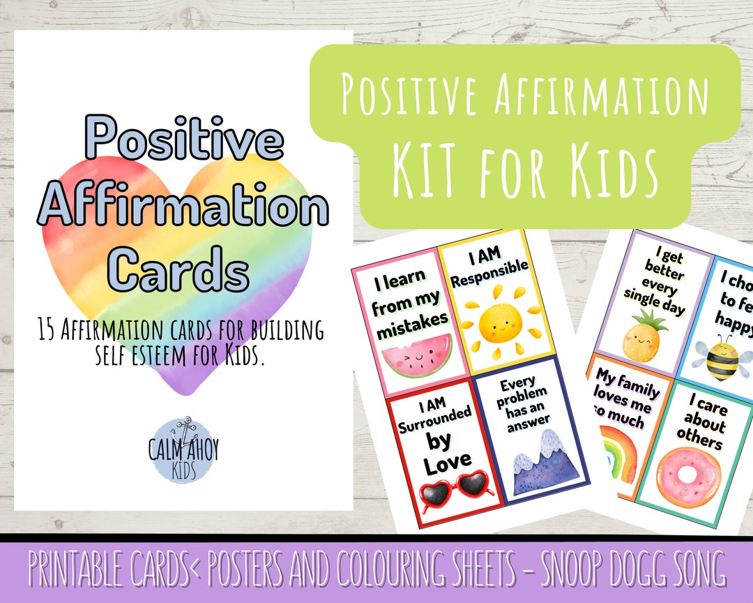 Printable Positive Affirmation Cards and Posters for Kids I Self Esteem