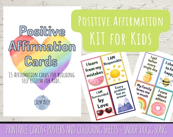 Positive Affirmation Cards & Posters for Kids: Self-Esteem Activity (PDF Printable)