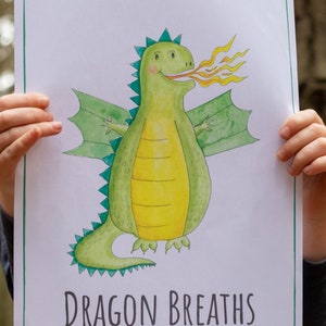 Kids Printable Relaxation Activity, Dragon Breaths a Mindful Breathing ...