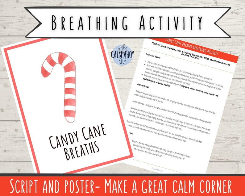 Christmas Mindfulness Activity: Candy Cane Breaths Printable (PDF ...