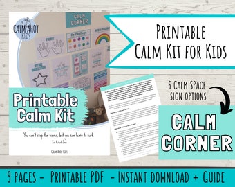 Printable Kids Calming Corner Kit: Feelings & Strategies (PDF)