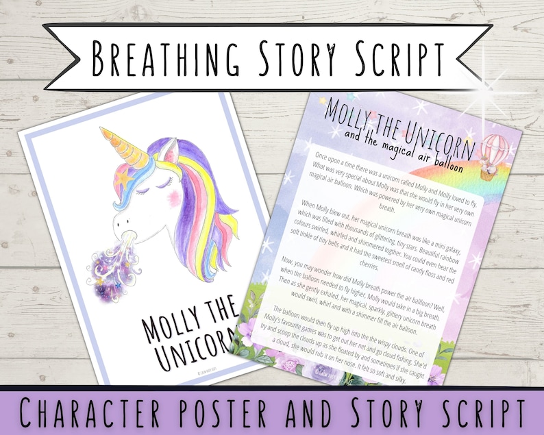 Unicorn Breathing Story: Kids Mindfulness Exercises (printable PDF) - Etsy